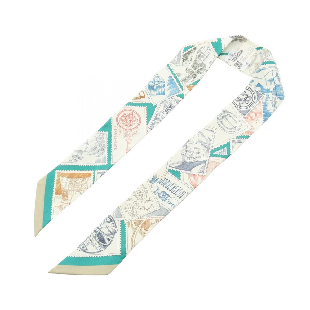 HERMES Authentic White Silk Scarf - Picture 2 of 6